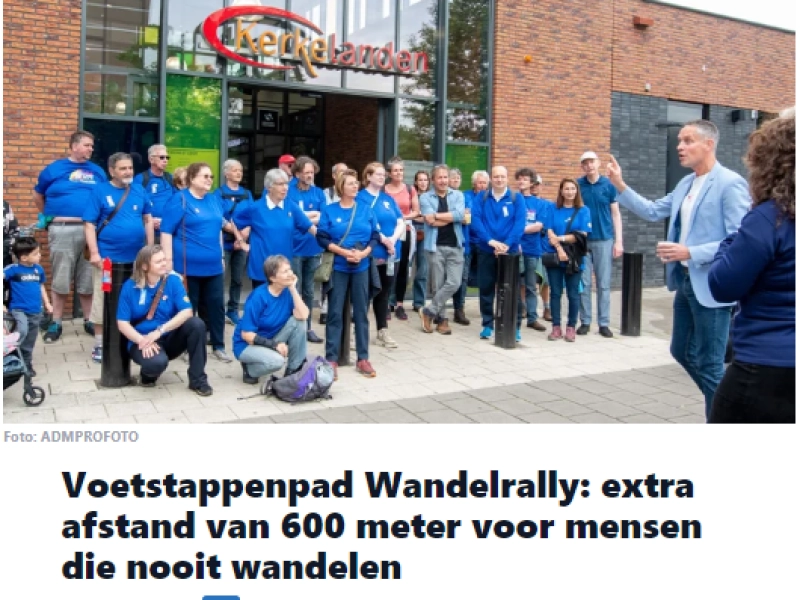 Hilversums Nieuws - Voetstappenpad Wandelrally: extra afstand van 600 meter voor mensen die nooit wandelen