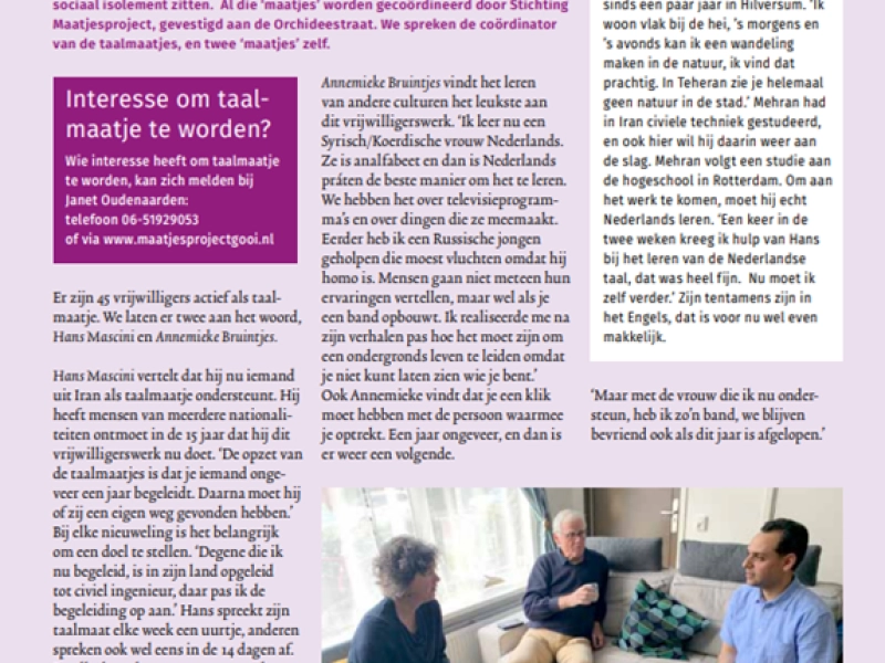 Senver Maandblad - Taalmaatjes in Hilversum